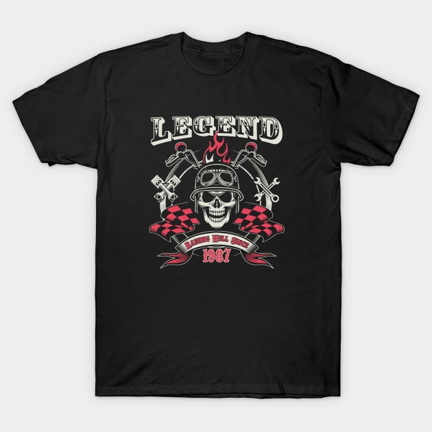 36th Birthday - Legend Raising Hell Since 1987 T-Shirt by Kudostees